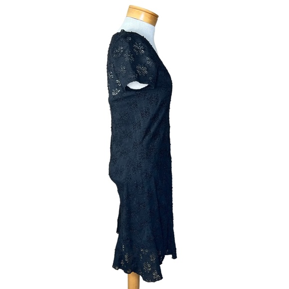 Free People Black Stretchy Lace Like Dress With Flower Design Fits Small… - Picture 8 of 15